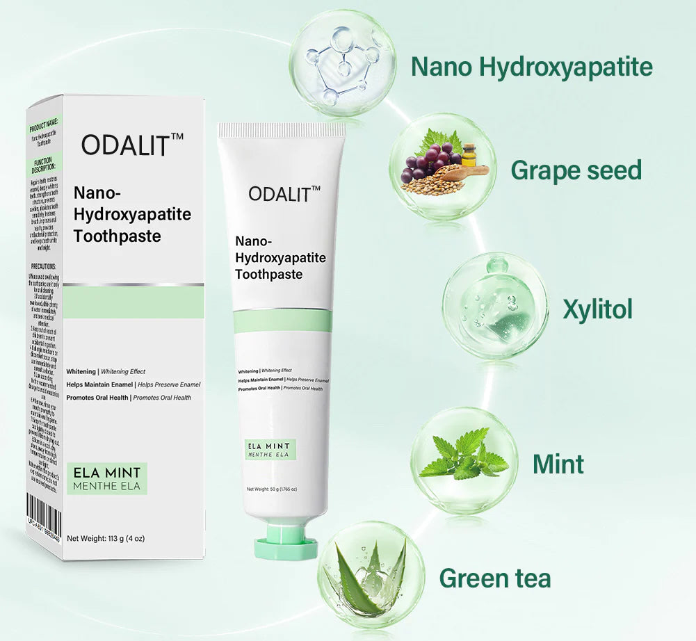 ✅Official Store | ODALIT™ Fluoride-Free Nano Hydroxyapatite Toothpaste 🧑🏽⚕️Obtain American Dental Association (ADA) Certification(Helps remineralize teeth, repair cavities, treat periodontitis and mouth ulcers, and restore gum recession)