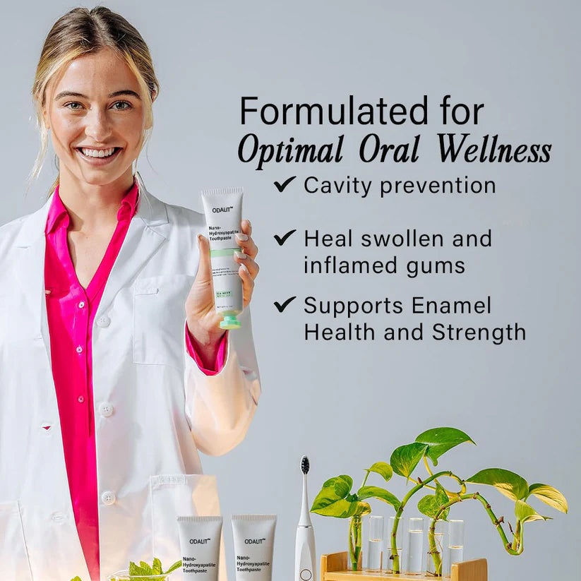 ✅Official Store | ODALIT™ Fluoride-Free Nano Hydroxyapatite Toothpaste 🧑🏽⚕️Obtain American Dental Association (ADA) Certification(Helps remineralize teeth, repair cavities, treat periodontitis and mouth ulcers, and restore gum recession)